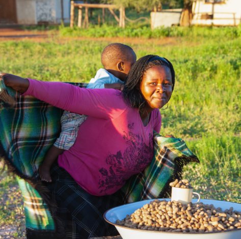 woman and children smiling